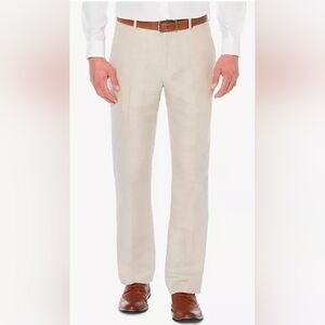 Perry Ellis Mens Classic Fit Linen Blend Herringbone Weave Pants Size 34x32